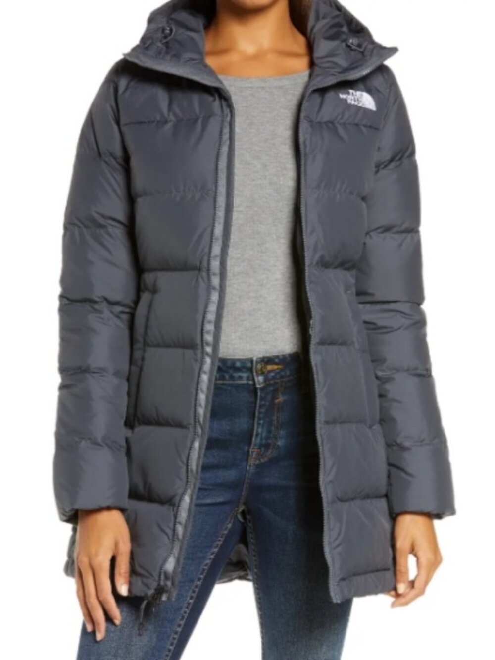 The North Gotham Parka Charcoal Gray Down Jacket Womens Small